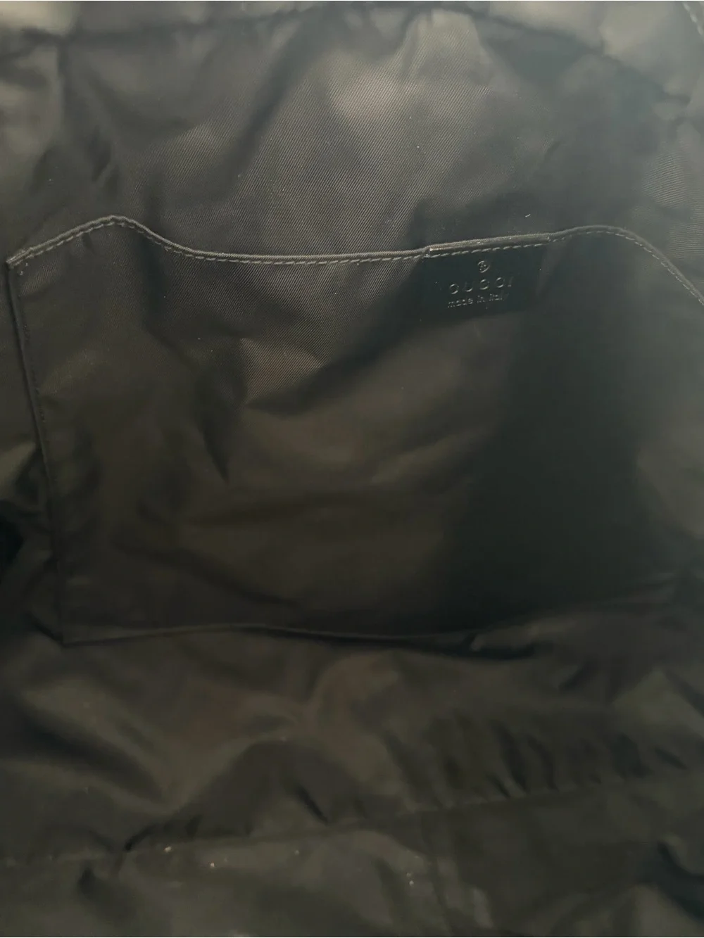 Gucci Black Canvas Duffel with Orange Trim and Striped Handles